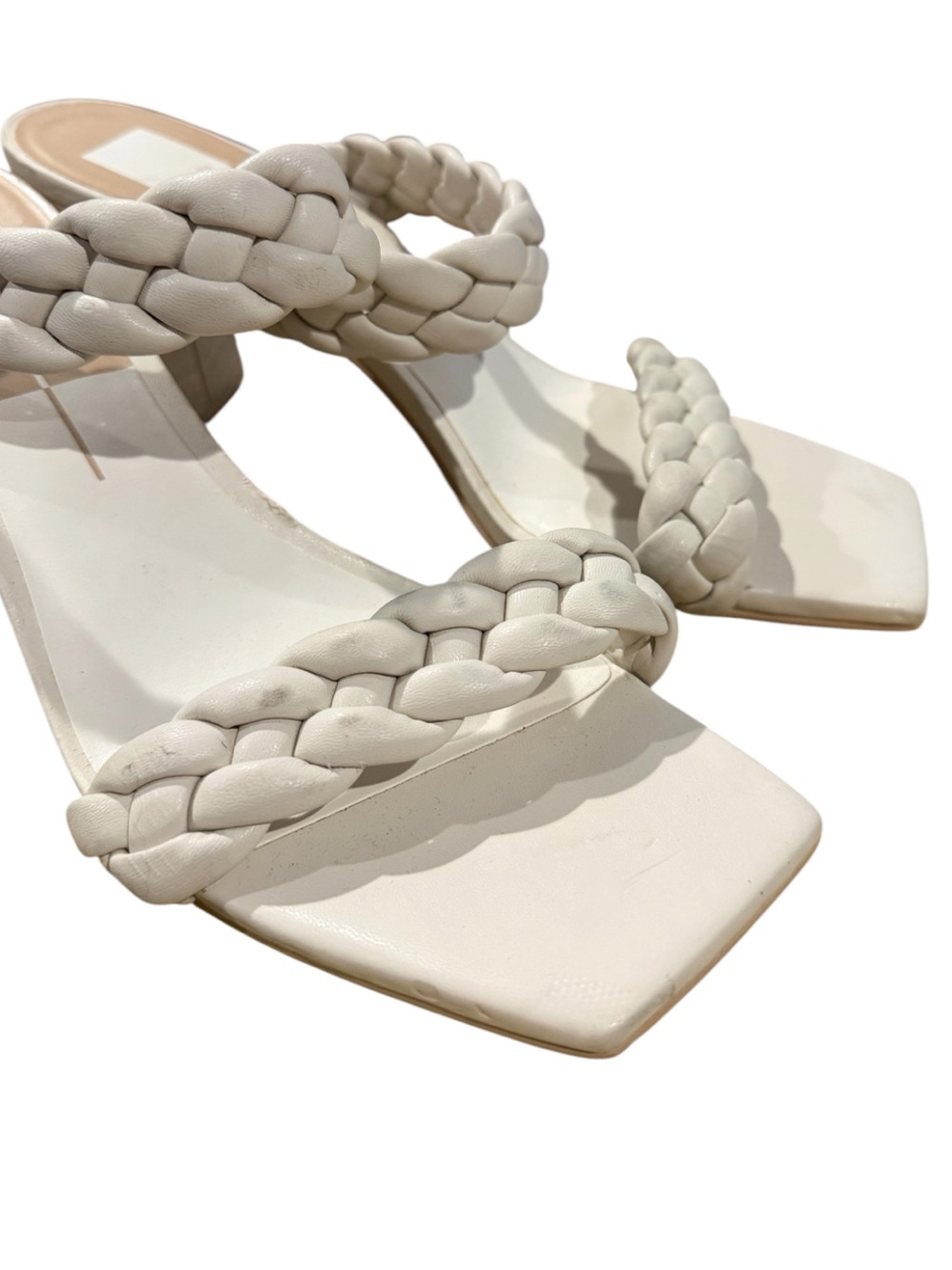 Dolce Vita Bone White Braided Double Strap Mule